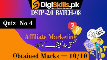 affiliate marketing quiz 4 batch 8 solution 2024 | dstp 2.0 batch 08 affiliate marketing quiz 4