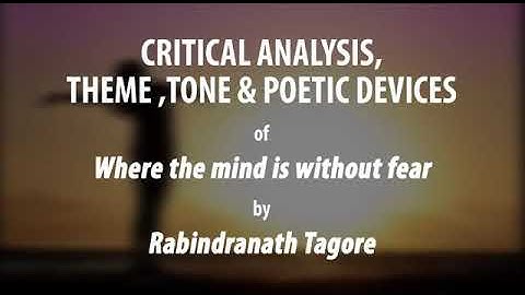 Where the mind is without fear - poem Analysis and literary devices