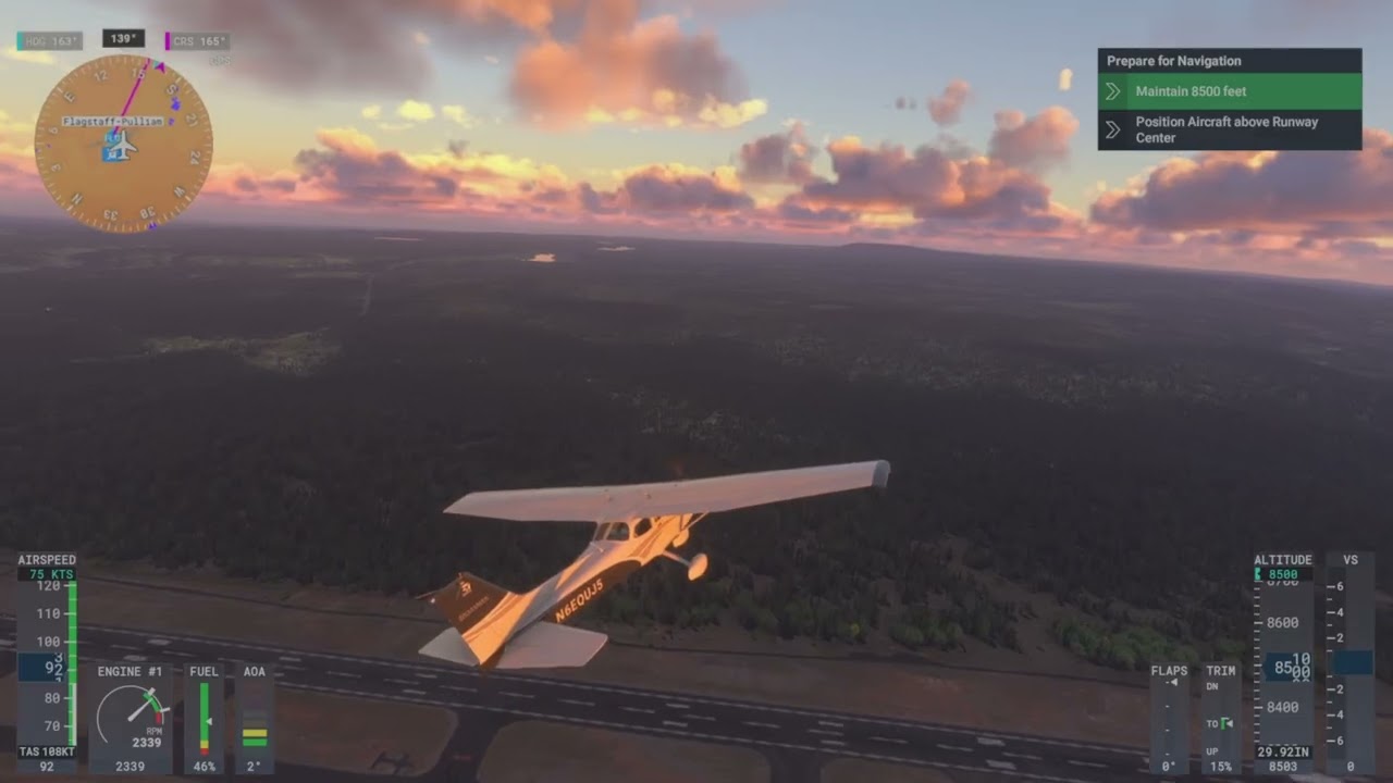 MSFS 2024:Activities: Flight Training: VFR Navigation: First Solo Navigation