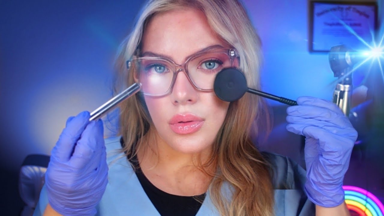 ASMR Night Nurse in your Ear, Up Close Ear to Ear Whispers, Eyes Closed Medical Care you can FEEL