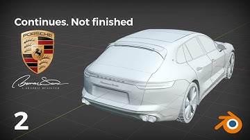 Porsche Panamera Turbo Sport Turismo 3D Car Modeling Timelapse - Part 2
