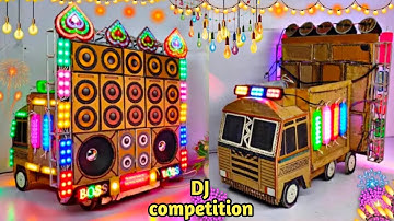 Mini Dj truck Setup | how to make mini djsetup with cardboard Making Dj truck | dj gadi, dj wala