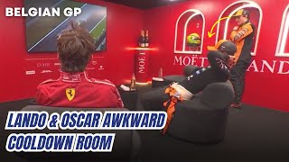 Lando Norris, Oscar Piastri & Charles Leclerc AWKWARD COOLDOWN ROOM Moments | Belgian GP