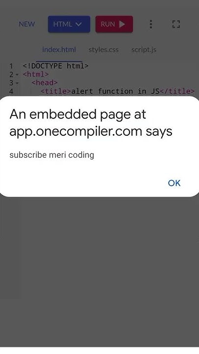 #shorts alert function in javascript | what is use of alert function in ...