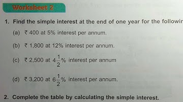 Math class 5 unit 13 worksheet 2 dav public school ।। DAV Class 5 unit 13 worksheet 2।। SI