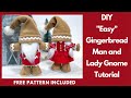 Gingerbread man and lady gnome/Christmas gnome/No sew gnome
