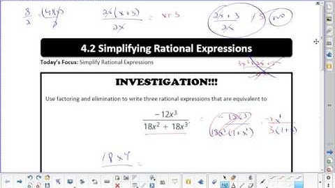 U8L2 Simplifying Rational Expressions
