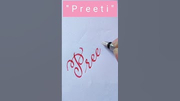 Preeti  name writing I #calligraphy #cursive #handwriting #youtubeshorts #shorts @artofwriting21