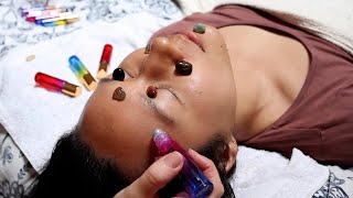 [ASMR] Gemstone Facial with Color Therapy for Stressful Energy Healing screenshot 2