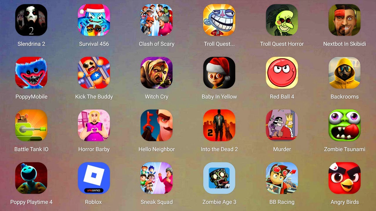 Roblox,HUNGRY WORM PRISON,Beach Buggy Racing,Poppy Playtime 5,Brawl Stars,Eyes Horror,Ice Scream 8.