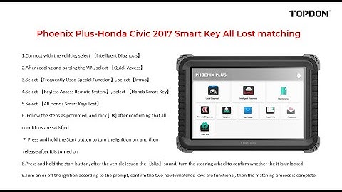 How To Do Honda Civic 2017 Smart Key All Lost  with Phoenix Plus