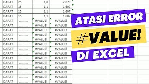 Cara Mengatasi Error #VALUE! di Excel