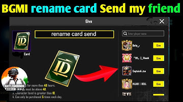 How to send Rename ID card to my friends in bgmi l pubg mobile send Rename Card with friends