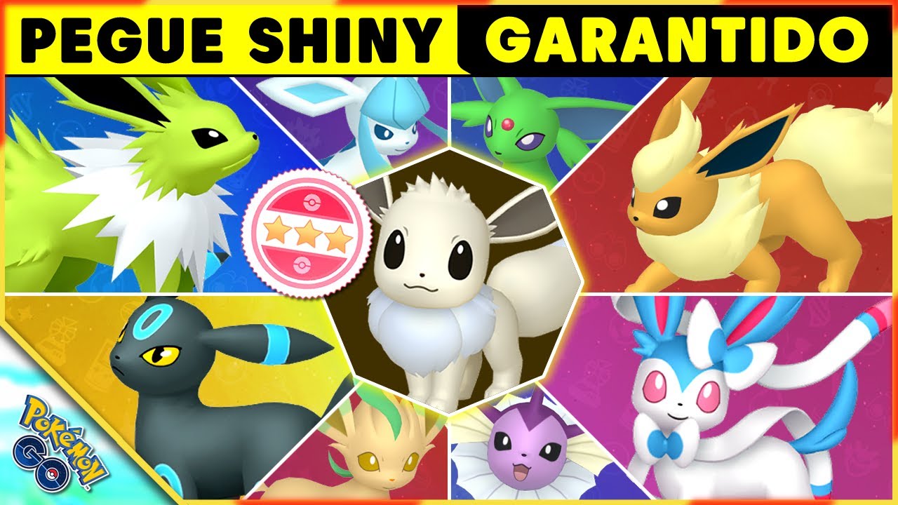 TODAS as evoluções da EEVEE SHINY - POKÉMON GO 