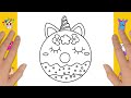 How to Draw Unicorn Donut - Drawing for kids