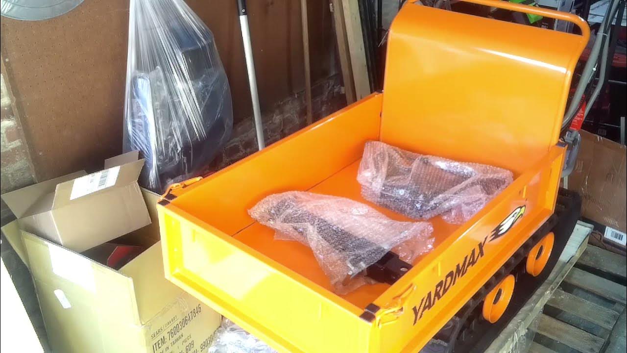 Yardmax YD8203 Power Trackbarrow with Plow Blade unpack & assembly