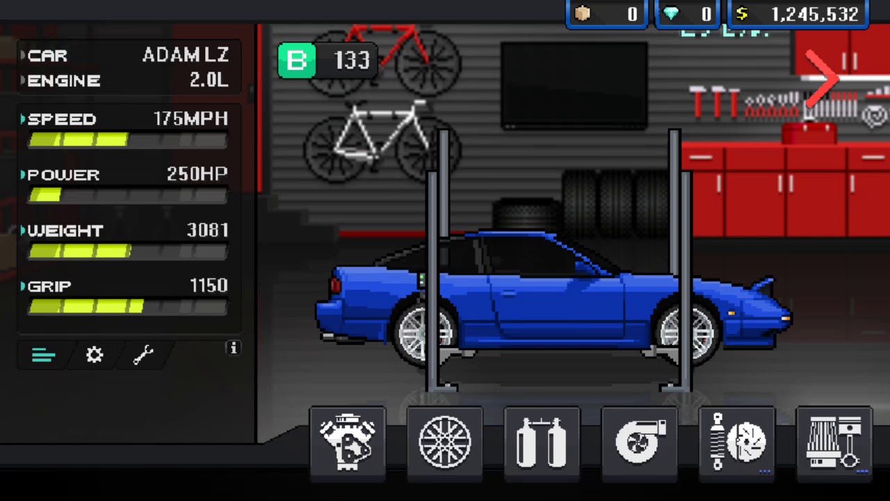 Настройка nissan gtr в pixel car racer