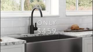 Ruvati 33-inch Apron-Front Farmhouse Kitchen Sink - Gunmetal Black Matte Stainless Steel Single Bowl