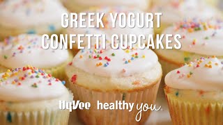 Hy-Vee Healthy You: Greek Yogurt Confetti Cupcakes