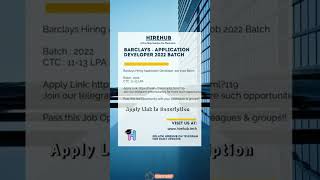 Barclays Hiring 2022 Batch | HireHub | Daily Job Opportunities | Ab Sabki Job Lagegi 🔥 #shorts screenshot 4