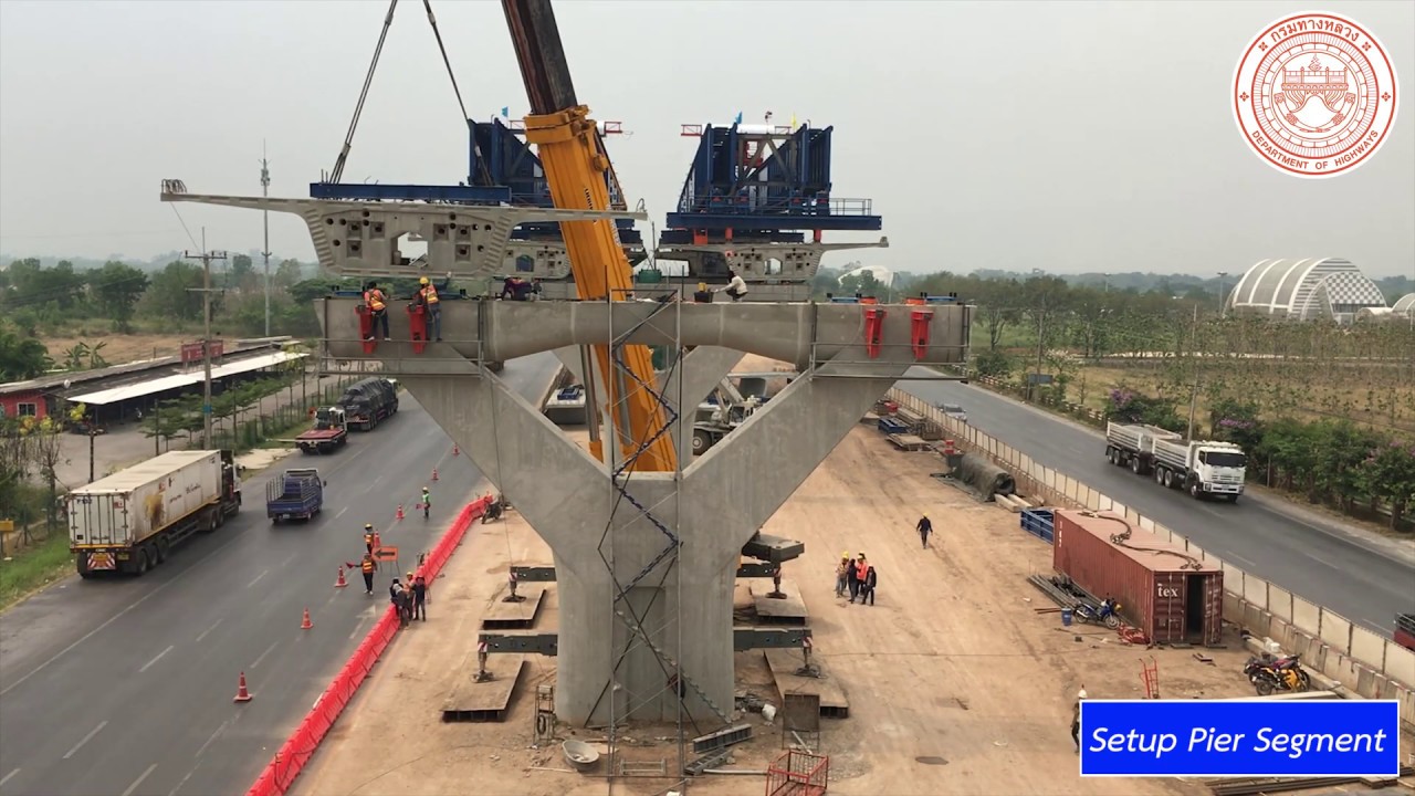 ขั้นตอนการก่อสร้างสะพานยกระดับ Motorway M6 Sec 28 BigBlue R2