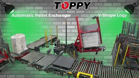 Automatic Pallet Exchanger - V-Shape Inline (WITH FILM CUTTING STATION)