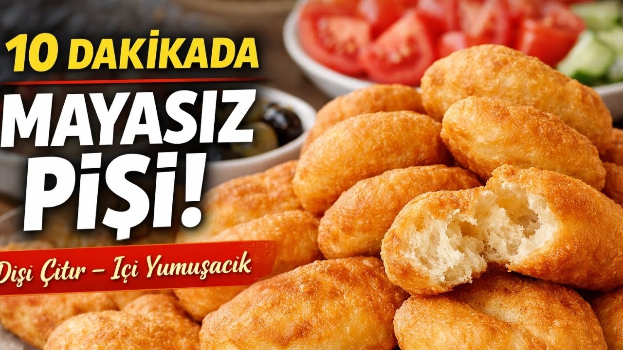 Dışı Çıtır İçi Yumuşacık Pişi Tarifi | Kahvaltıya En Kolay Mayasız Pişi