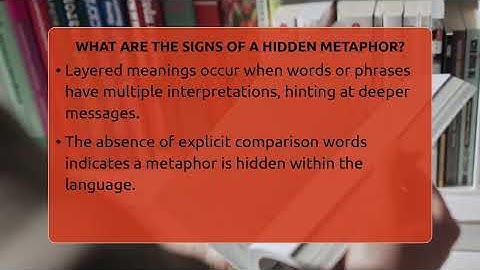 What Are The Signs Of A Hidden Metaphor? - The Prose Path