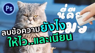 ลบตัวหนังสือออกจากภาพแบบเนียนๆ ทำยังไง? | Photoshop