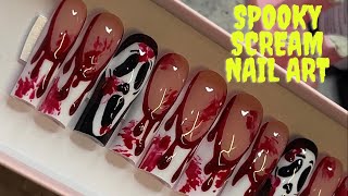 EASY Halloween scream nails! | spooky scream nails tutorial | How to make Halloween nails