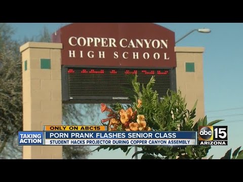 Public Group Sex Copper Canyon - Porn prank flashes senior class - YouTube