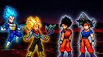 Trunks SSJ Rage & Vegeta Blizzard (all form) VS Gohan TP & Goku LB (all form) in Jump Force Mugen🤩