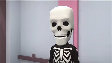 a skeleton in a elevator-plotagon short film 