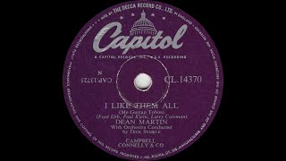 Dean Martin - I Like Them All (Me Gustan Tobos)