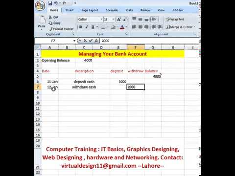 Managing Your Bank Account Using Microsoft Excel - YouTube