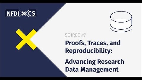 NFDIxCS Soiree #7: Proofs, Traces, and Reproducibility: Advancing Research Data Management