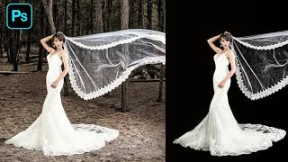 How To Remove Background From Wedding Dress(Veil) in Photoshop? screenshot 5