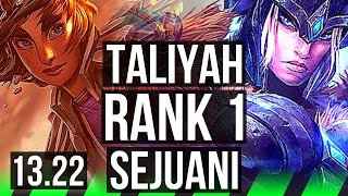 TALIYAH vs SEJU (JNG) | Rank 1, Rank 1 Taliyah, Comeback, Legendary, 14/5/13 | BR Challenger | 13.22