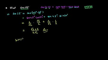 How to Find Cos15 degree