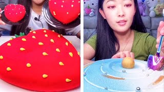 АСМР еда Огромний МУКБАНГ торт клубника | МУКБАНГ еда в Корее | Невероятная еда