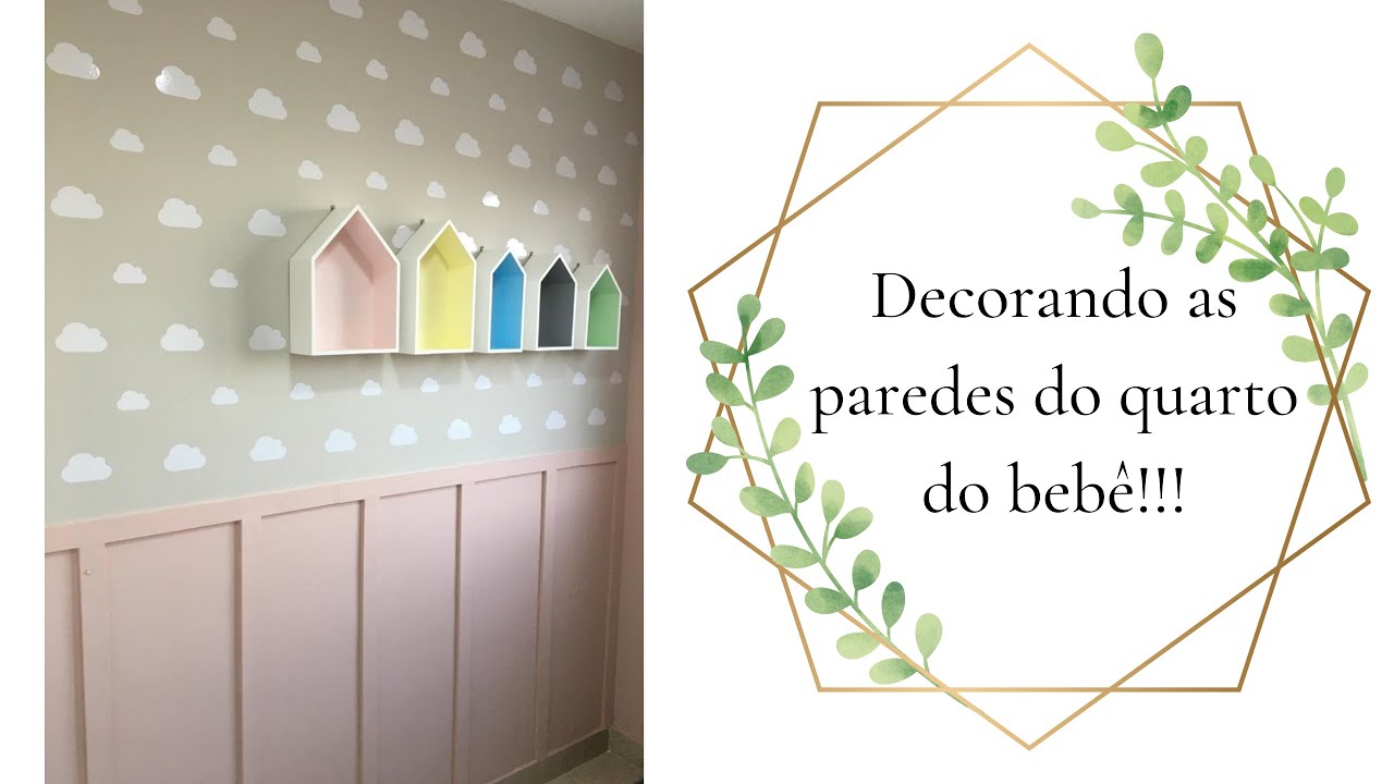 Quarto De Bebê Rosa Com Boiserie Decorado Com Nuvens Youtube 