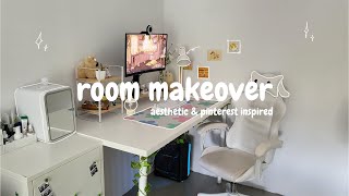 EXTREME Aesthetic Room Makeover🌷| pinterest-inspired, minimalistic, pastel, cozy🧸☁️