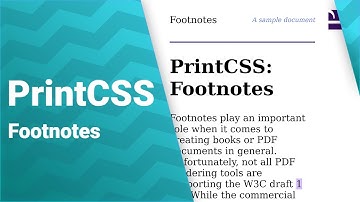PrintCSS: Footnotes