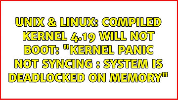 Compiled kernel 4.19 will not boot: "Kernel panic not syncing : System is deadlocked on memory"