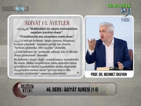 10-04-2016 Adiyat Suresi (1.-11. Arası Ayetler) - Prof Dr Mehmet OKUYAN – Envaru’l Kuran – Hilal TV