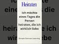 "Learn German: How to talk about marriage and love" #shorts