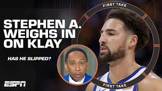 Stephen A.: Klay Thompson looks like he's 'SLIPPED TREMENDOUSLY' 😳 | First Take