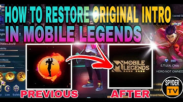 HOW to RETURN ORIGINAL INTRO in MOBILE LEGENDS | RESTORE ORIGINAL INTRO in ML | Easy Tutorial | MLBB