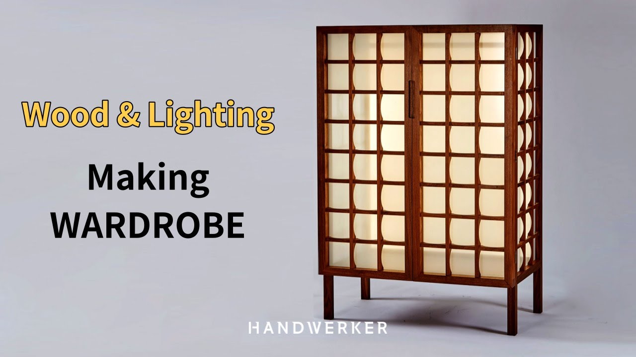 한트베르커 - 월넛 옷장 제작과정 [Making walnut wadrobe with lighting]