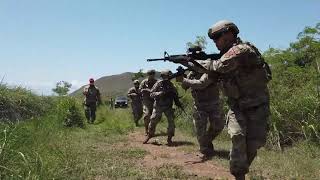 U.S. Airmen with the 156th Security Forces Squadron training at Camp Santiago Joint Training Center